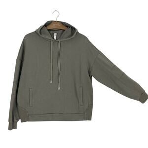 nwot ALO YOGA Hoodie Unisex L Olive-Green Logo Sweatshirt Long-Sleeve Pocket